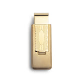 Stainless Steel Gold PVD Finish Flip Money Clip with Oval Center